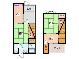 西田貸家の物件間取画像